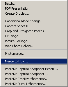 Photoshop | File Menu | Automate